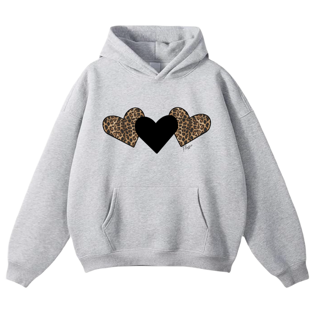 Cheetah Hearts Hoodie